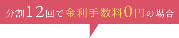 最大12回まで金利手数料0円